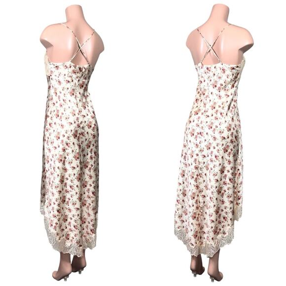 Guess Floral Lace High Low Maxi Slip Dress SZ M $108 - Picture 6 of 7
